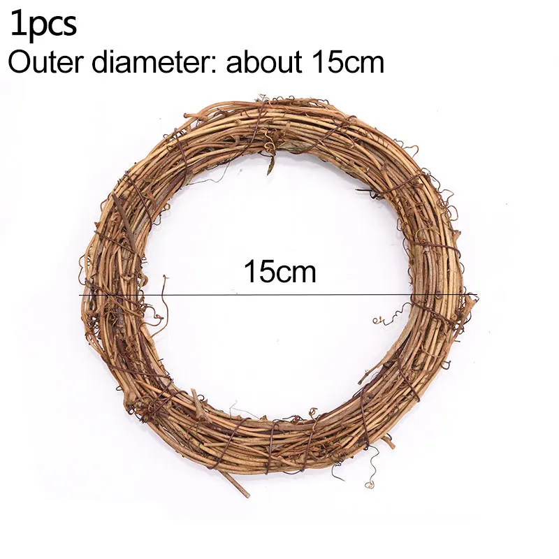 10-30 см натуральный ротанговый венок, Рождественское украшение, свадебный венок, украшение для рукоделия, венок, вечерние Рождественское украшение для дома - Цвет: 1pcs-15cm