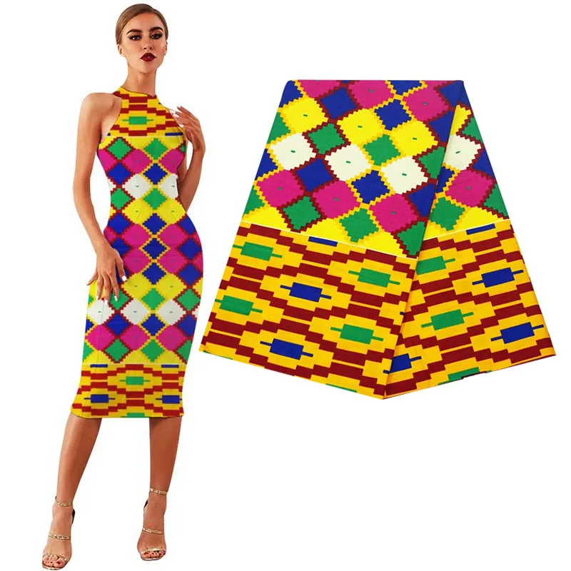 Real Wax Ankara Prints Kente Fabric Sewing African Dress Tissu Patchwork Making Craft Loincloth 100% Cotton Top Quality Material