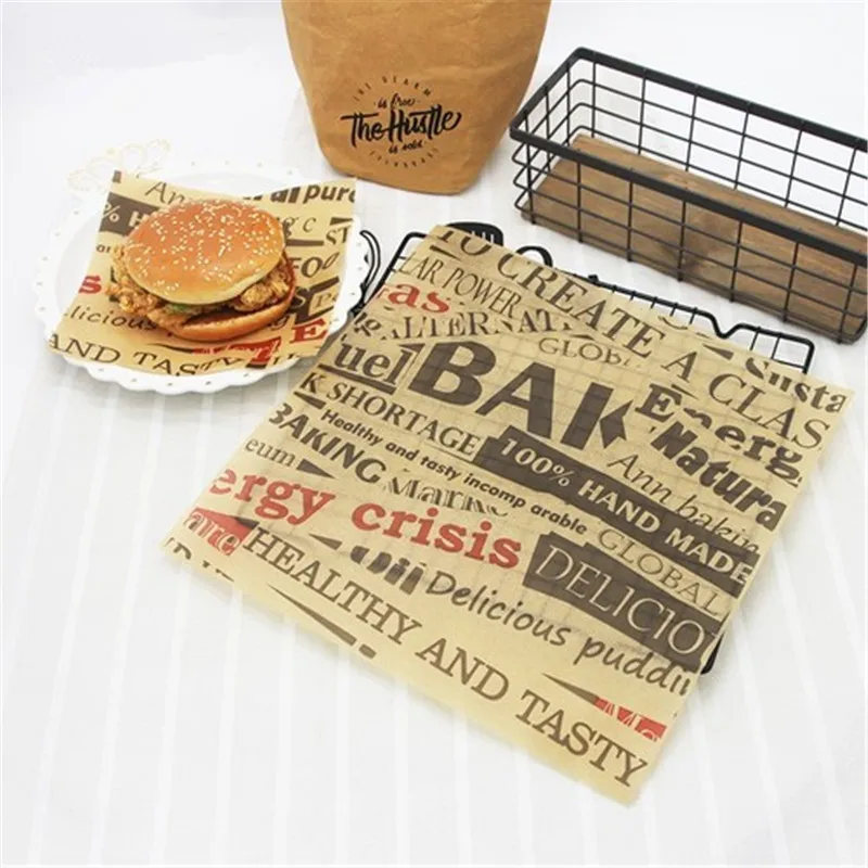 25x25 100 200 шт выпечка Кондитерские хлебный сэндвич Гамбургер маслостойкие смазочные бумаги для упаковки корзинка-тарелка лайнер