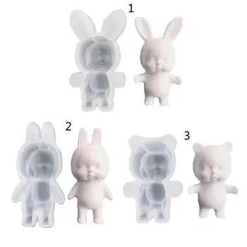 

Silicone Sleep Doll Epoxy Resin Molds Cute Beanies Doll Non-Stick Chocolate Jelly Baking Mold Resin Casting Mold Tools