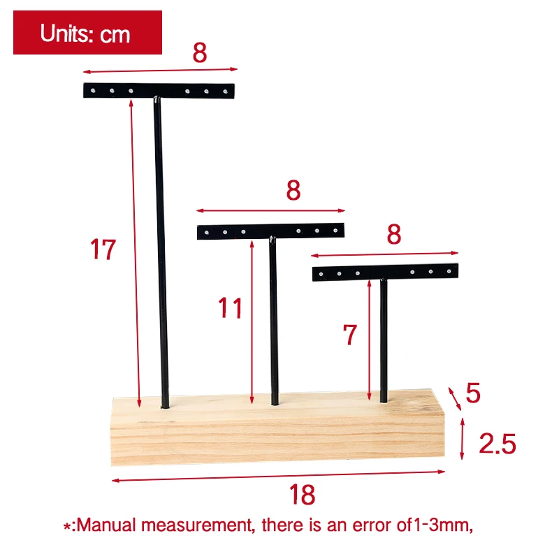 Ступенчатые серьги дисплей стенд ювелирные изделия металлический кронштейн дисплей стенд ювелирные изделия Органайзер держатель YSUMI - Цвет: Black