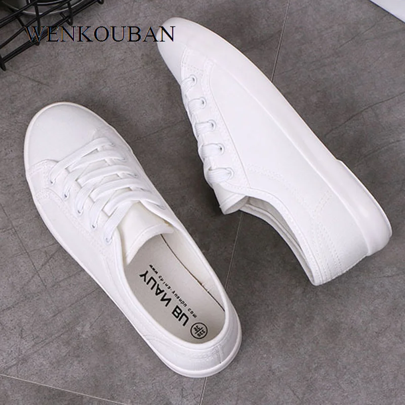 Canvas Shoes Basket Vulcanized-Shoes White Sneakers Ladies Trainers Summer Women Classic