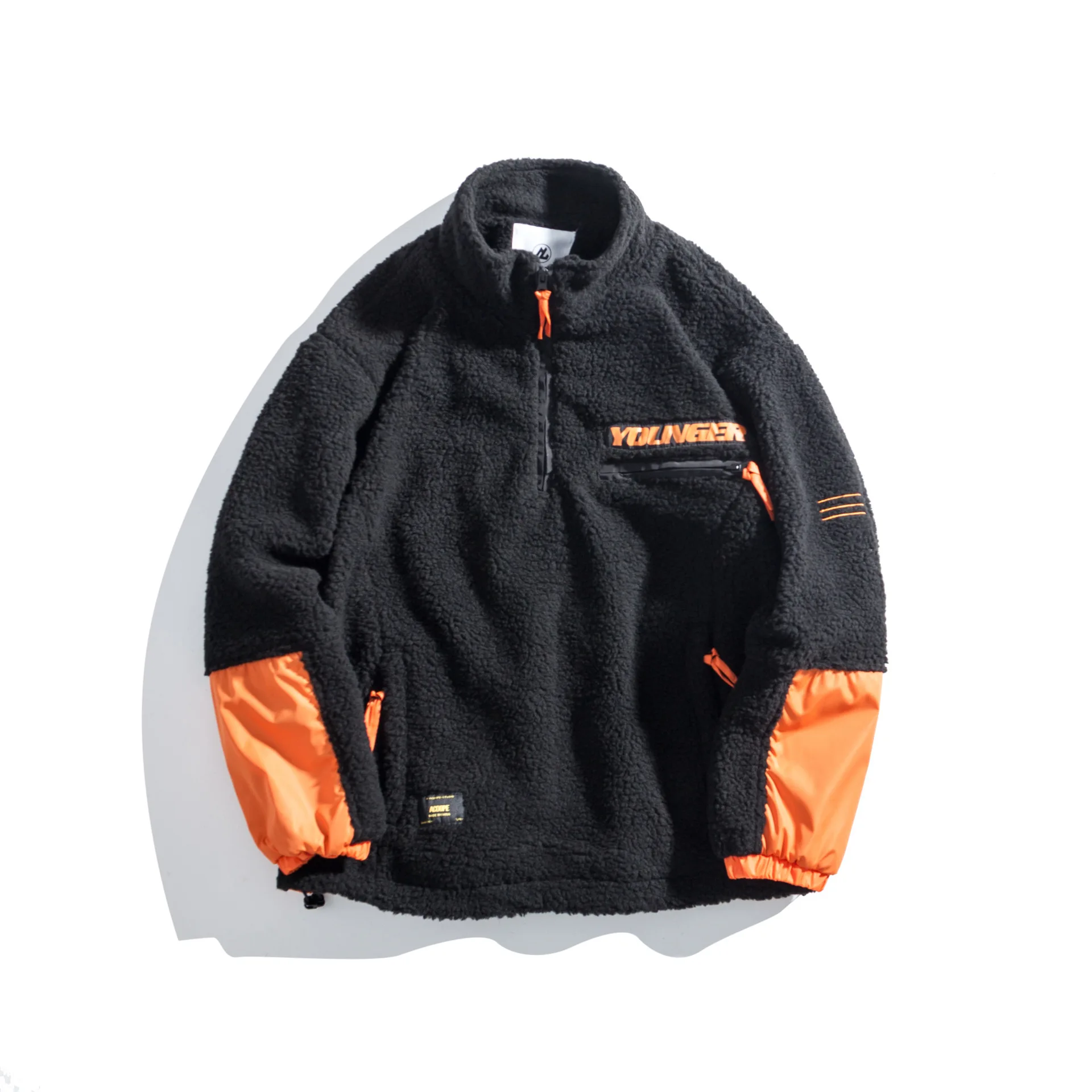 

City Where the Product 2019 Autumn And Winter New Style Men'S Wear Origional Design Polar Fleece Hit Pullover Coat Men'S Wear