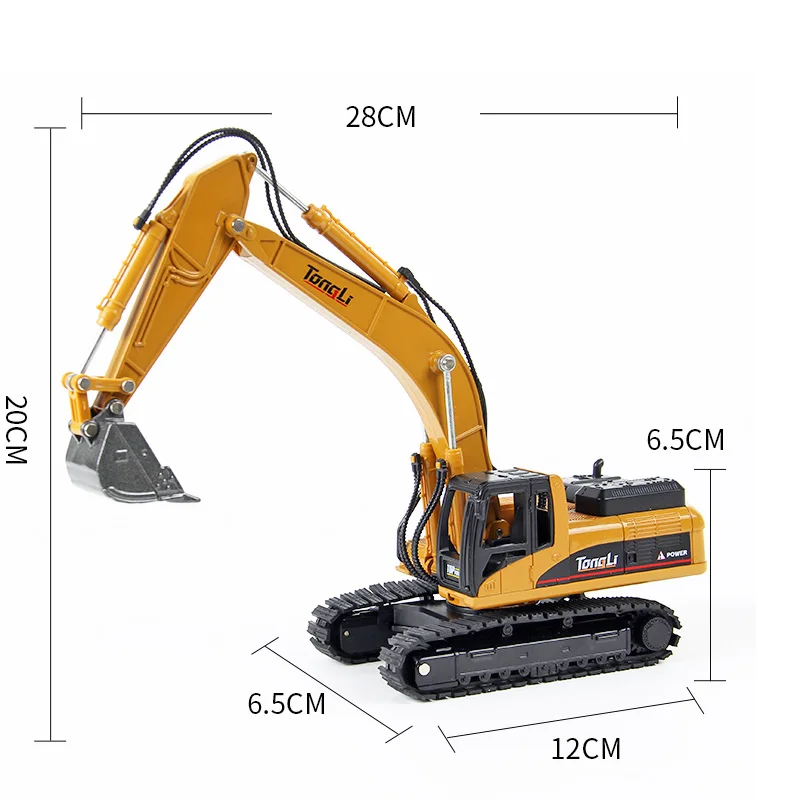 Excavator Высокое моделирование сплава игрушки 1:50 Масштаб литой шаблон гидравлический Navvy погрузчик, бульдозер Инженерная строительная машина подарки для мальчиков - Цвет: Excavator