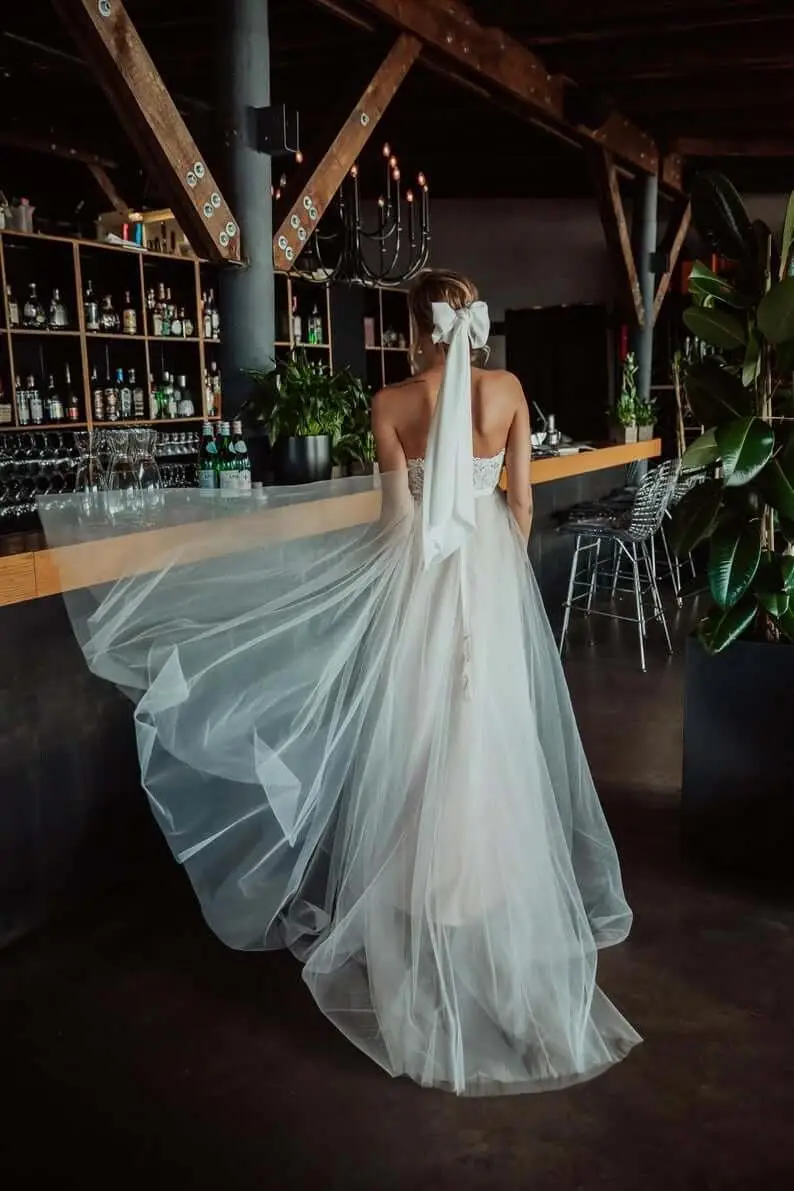 Vestido-De-Noiva-2020-Graceful-Strapless-Tulle-Lorie-Wedding-Dress-Sweetheart-Lace-A-line-Buttons-Zipper (4)