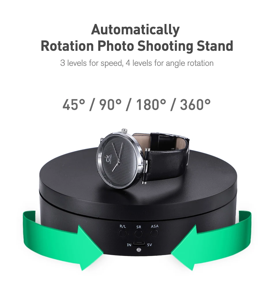  Photography Auto Rotating Turntable 360 Degree Round Remote Automatically Jewelry Display Stand Bas