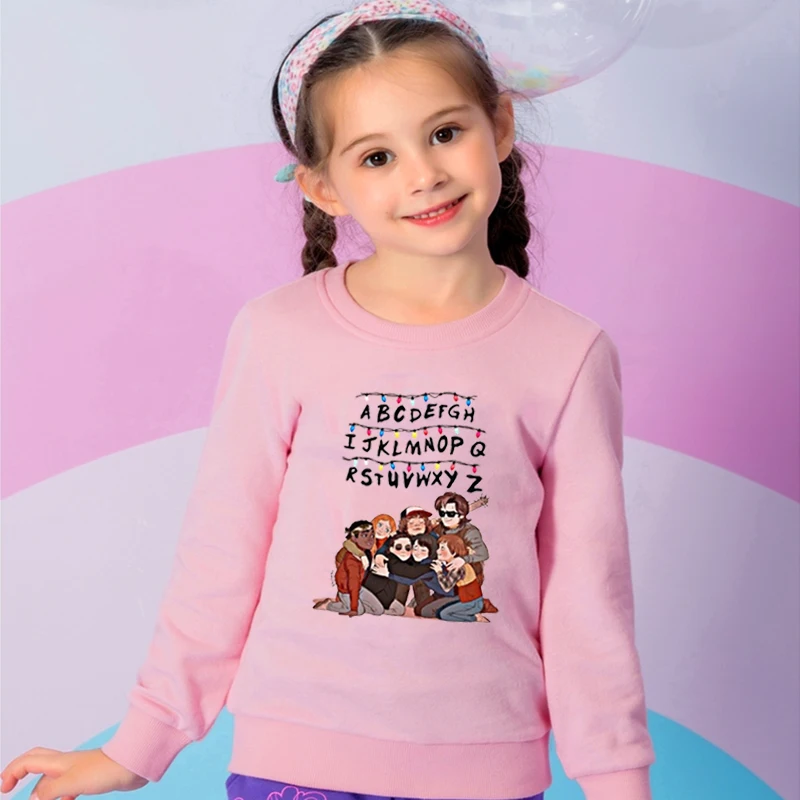 Детские толстовки с принтом «странные вещи» для маленьких девочек, свитера, одежда для маленьких девочек, Зимний пуловер с капюшоном - Цвет: 996h-bj-11-22-5