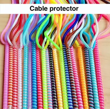 

Data Cable Protective Sleeve Spring twine For iphone Android USB Charging earphone Case Cover Bobbin winder spring protective