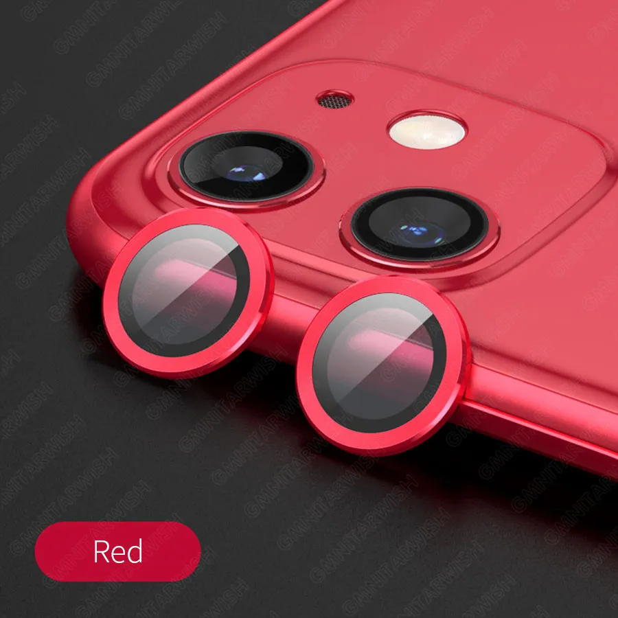 Новое полное покрытие Камера протектор объектива Стекло металлический чехол для iPhone 11 Pro Max задняя Камера защитное устройство для объектива Стикеры Стекло металлический чехол - Цвет: Red