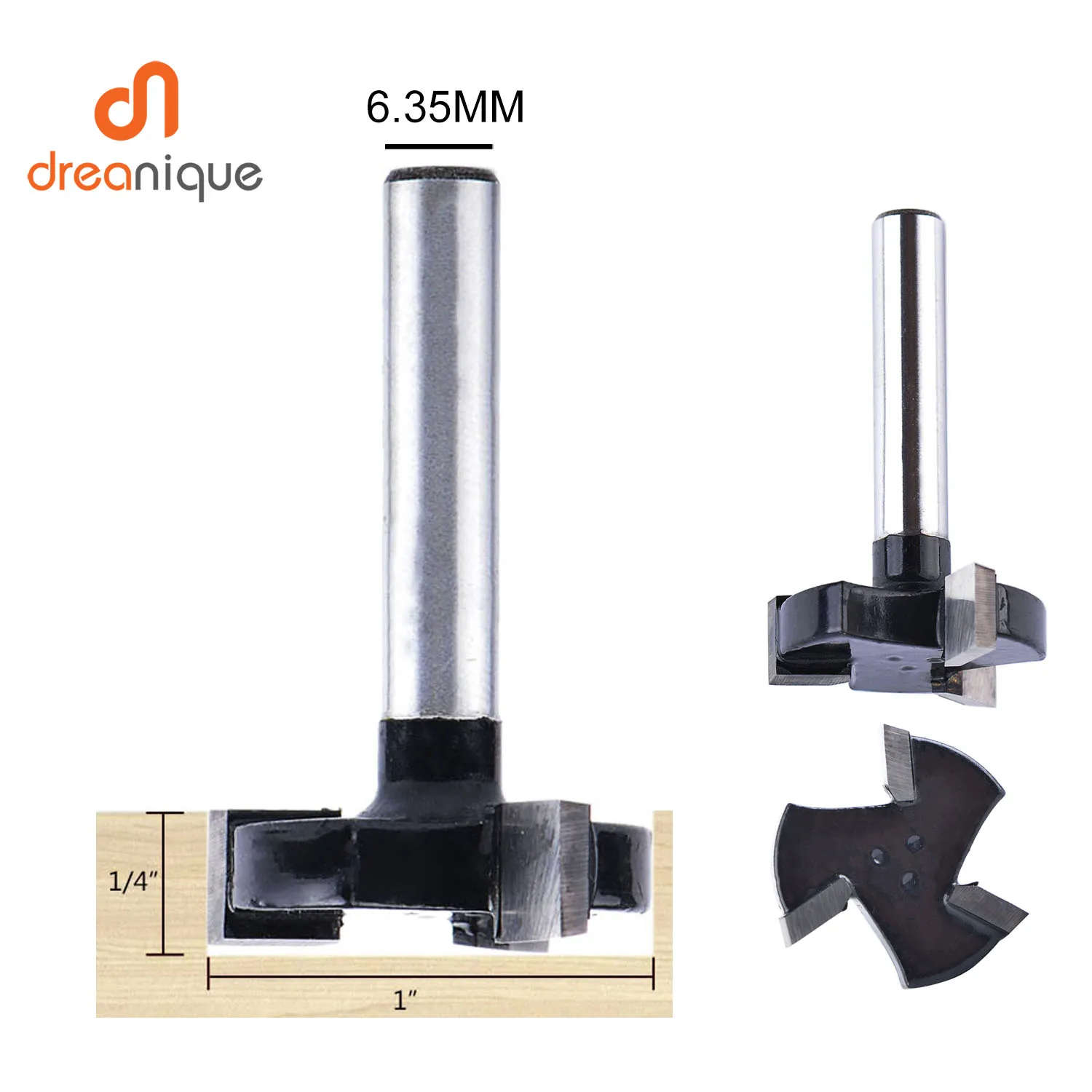 

1PC 25.4mm Diameter 3 Edge T Type Slotting Cutter Woodworking Tool Router Bits Wood Industrial Grade Milling Cutter Slotting