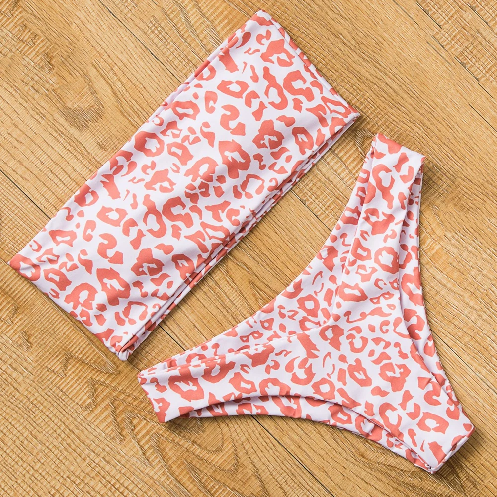 

Floral Bikini Set Sexy Bandeau Swimwear Women Mixed Size Swimsuit Free Match Upper Bikini Halter Bathing Suit Beachwear Printed