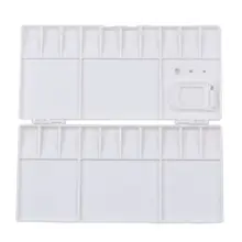 Белая пластиковая палитра для краски, коробка для акварели, лоток с 25 решетками, откидной колпачок, складные принадлежности для художественных инструментов, пигментный порошок