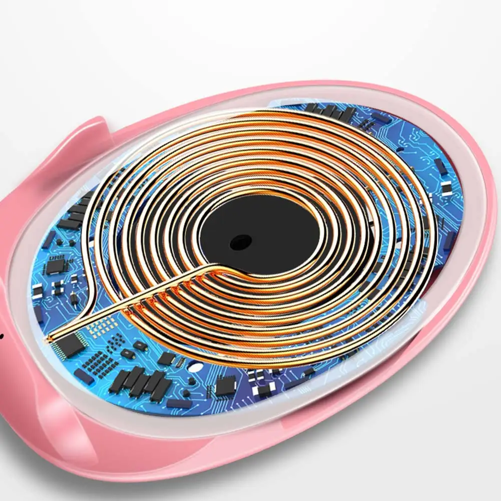 10W Fast Wireless Charger Stand With Lamp And Mirror Wireless Charging For Iphone Portable Inductive Charger Pad For Samsung S10