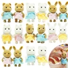 2PCS 1/12 Forest Animal Family  Baby Dolls 4.5CM Rabbit Bear Panda Action Figure Dollhouse Accessories Play House Toys For Girl 2