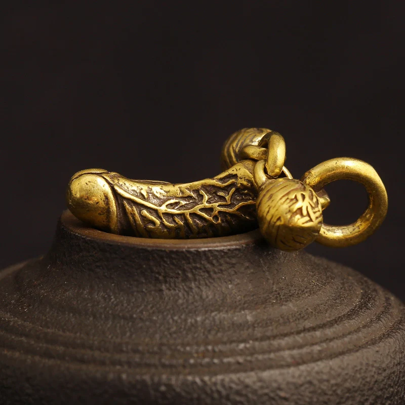 brass men penis keychain pendant (5)