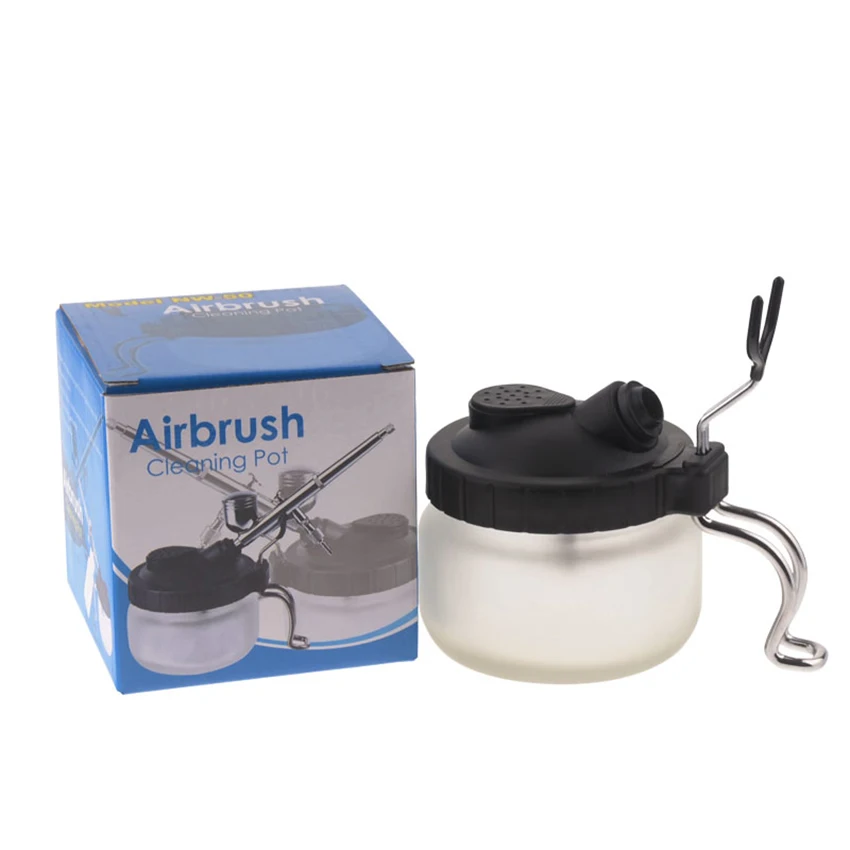 Airbrush Pen Cleaning Pot Washing Paint Air brush Cleaner Bottle Washing Tools For Paint Spray Pen Glass Cleaning Pot Jar Holder