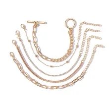 Women Vintage Inlaid Rhinestone Bracelet Set Circle Chain Bracelet Delicate Metal Alloy Bracelet Fashion Charm Statement Jewelry