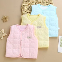Детский жилет на весну и осень, стиль, теплый тонкий хлопковый жилет для малышей, хлопковый топ для новорожденных, жилет с подкладкой