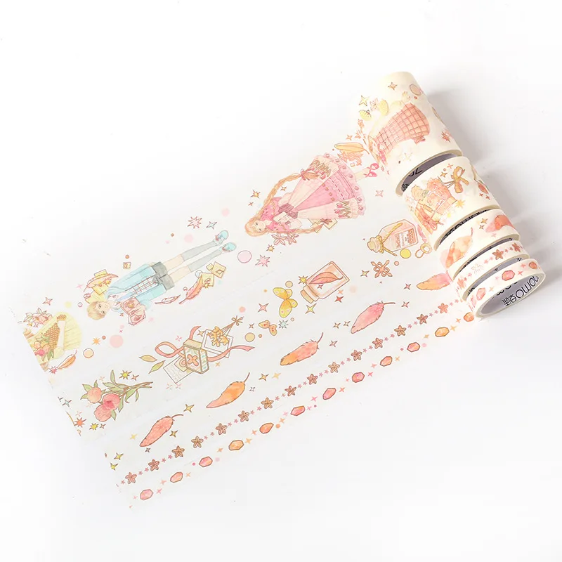 1set/lot Washi Masking Tapes Floating life Decorative Adhesive Scrapbooking DIY Paper Stickers - Цвет: MoFaXueYuan