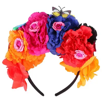 

Halloween Hair Hoop Peony Hair Ornament Wreath Party Supplies for Party Decor