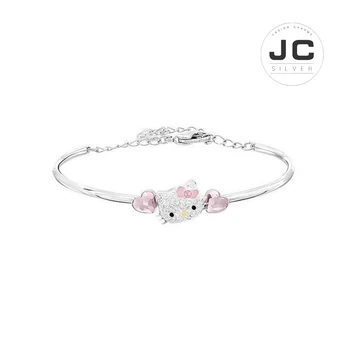 

New Fashion Charms 925 Original Copy SWA Female Jewelry,Kitty Cat Heart Personality Adjustable Fashion Bracelet With Logo