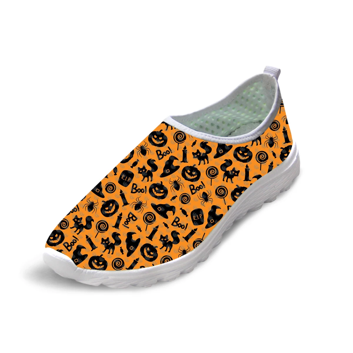 

Halloween Theme Slip-on Big Size Couple Casual Shoes Pumpkin Lantern Ghost Trick Or Treat Prints Autumn Men's Low Flats Loafers