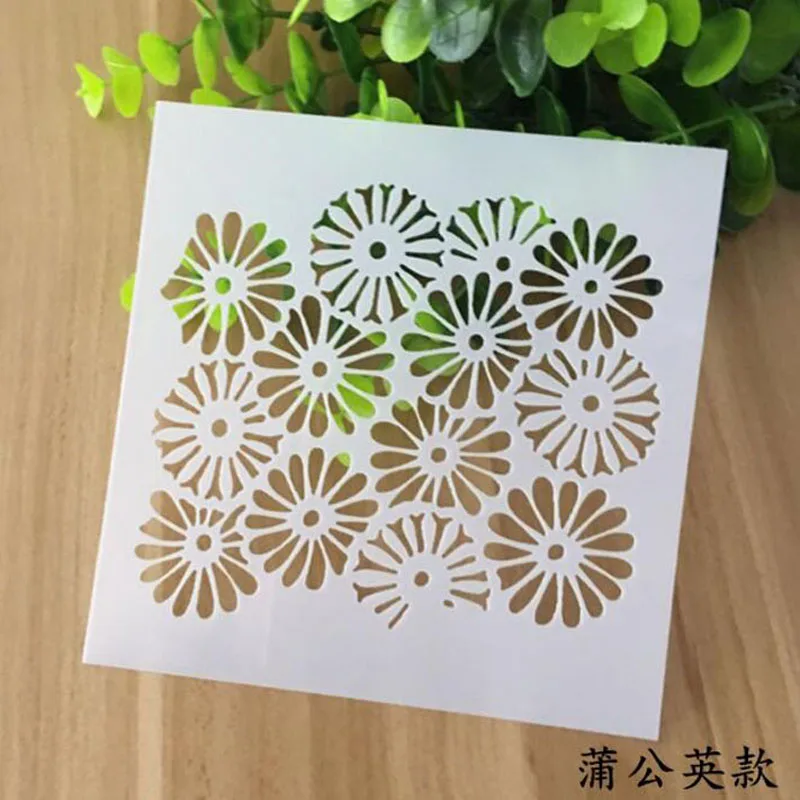 1pc Chrysanthemum Spray Painting Template DIY Scrapbook Diary Stamp Stencils Coloring Embossing Accessories Decoration Reusable arrival new craft embossing template oval lace frame metal cutting dies diy scrapbook diary decoration reusable punch stencils