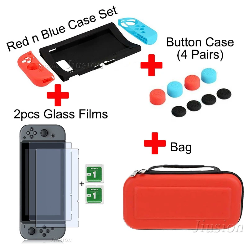 Портативный жесткий чехол в виде ракушки для nintendo Switch nintendo switch консольная сумка прочная сумка для переноски для NS nintendo Switch аксессуары - Цвет: Red(Kit)
