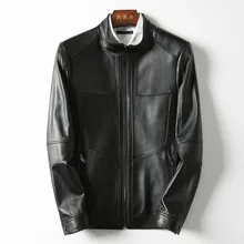 Короткая мужская куртка из натуральной кожи, корейское пальто из овчины, повседневные мужские кожаные куртки, байкерская куртка Cuir Homme KFS18M006 KJ2168