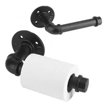 

Tissue Rack Iron Pipe Wall Mounted Toilet Paper Holder Rack Roller Bathroom Kitchen Toilet Wall Mount Toilet Paper Holder