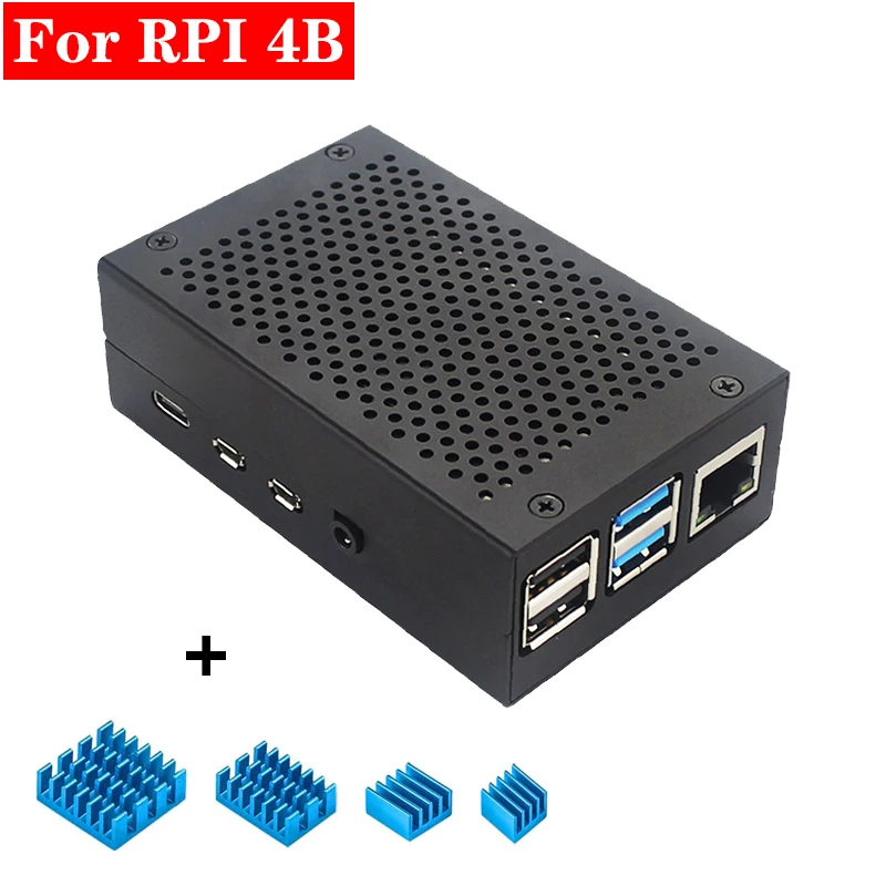 Raspberry Pi 4 Алюминиевый чехол корпус с алюминиевым радиатором охлаждения для Raspberry Pi 4 Модель B 4B