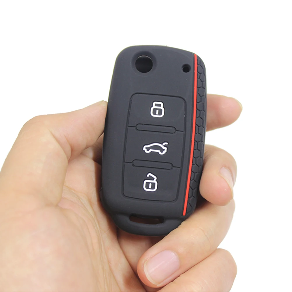 Car Key Shell Silicone Car Key Cover Case Fob Volkswagen Sagitar/Polo/Golf/Bora/Tiguan/TOUAREG/Phaeton/SEAT/Skoda
