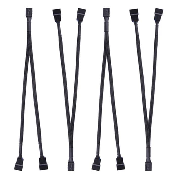 

4 Pcs Y Shape 1 To 2 PC PWM Computer Braided Accessaries Power Sleeved 3Pin Fan Splitter Cable Converter Adapter 4Pin