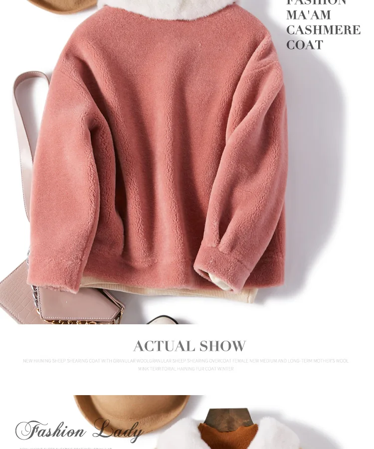 coats and jackets women winter real wool fur coat new grain sheep sheared coat female turn down mink collar female jacket
