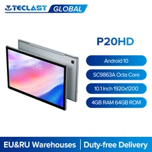 Teclast – tablette PC P20HD de 10.1 pouces, avec appels et réseau 4G, Android 10.0, 1920x1200, Unisoc Octa Core, 4 go de RAM, 64 go de ROM, double caméra