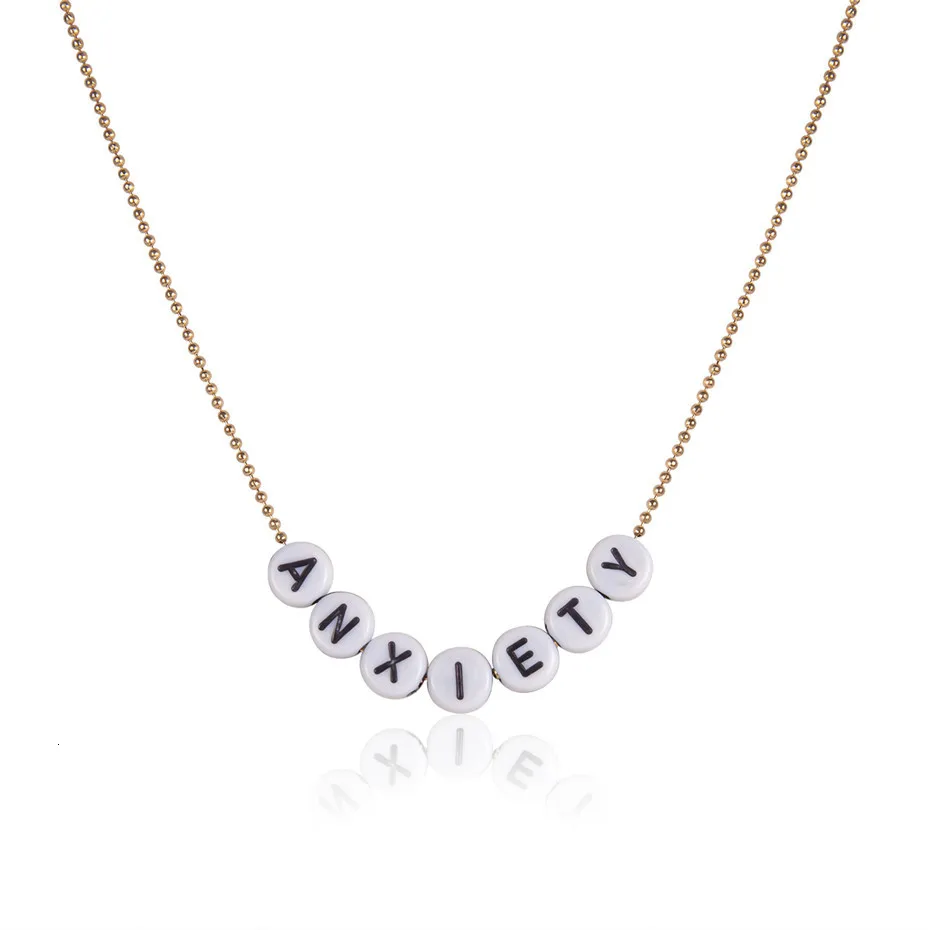 IngeSight. Z простое минималистичное ожерелье-чокер из смолы с буквенным беспокойным кольцом, массивная акриловая цепочка для ключиц для женщин, ювелирные изделия