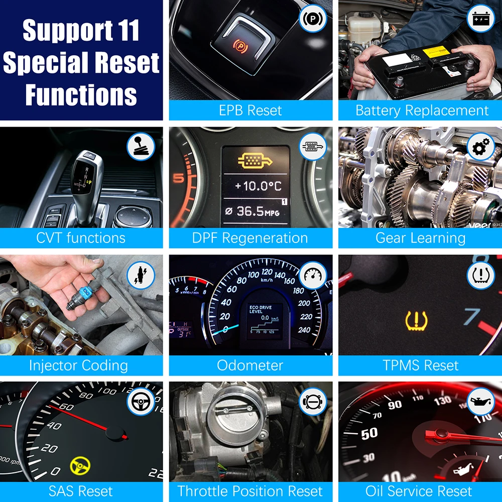Foxwell NT634 OBD2 сканер для двигателя ABS подушка безопасности диагностический