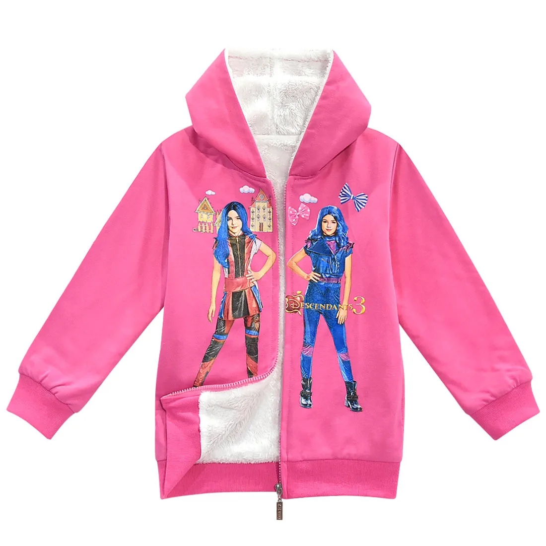 1816Add cotton ros The descendants 3/куртки для мальчиков; детские толстовки с капюшоном; сезон весна-осень; повседневные пальто для девочек; кардиган с капюшоном; толстовки; детская одежда - Цвет: 1816Add cotton ros