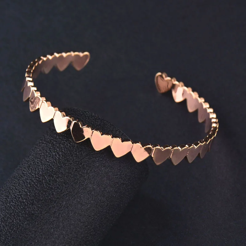 SINLEERY простой браслет в форме сердца с круглой звездой из розового золота Серебристые браслеты для женщин модные ювелирные изделия SL448 SSC