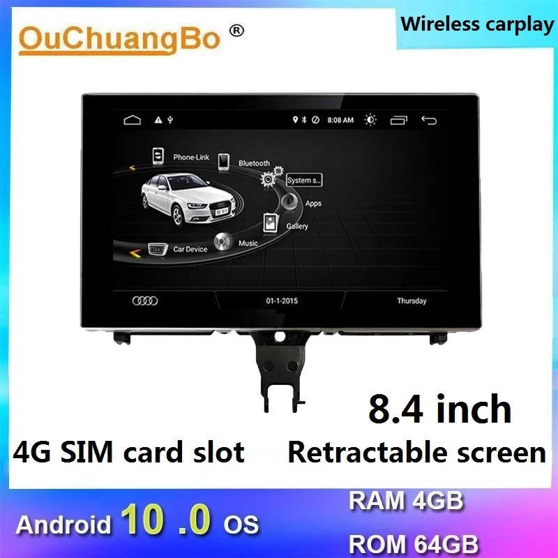 Ouchuangbo Android 10 car radio multimedia player recorder for 8.4 inch S6 A7 A6 C7 RS6 RS7 2012-2018 support MMI 8 core