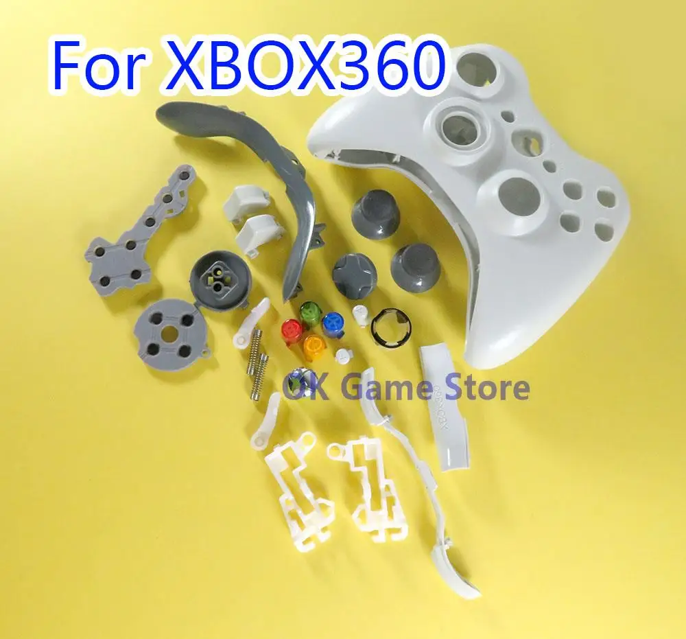 1Set Di Sostituzione Bianco Nero Per Controller Xbox 360 Coperchio Guscio Completo Cablato Per Xbox 360 Con Accessori Kit Pulsanti