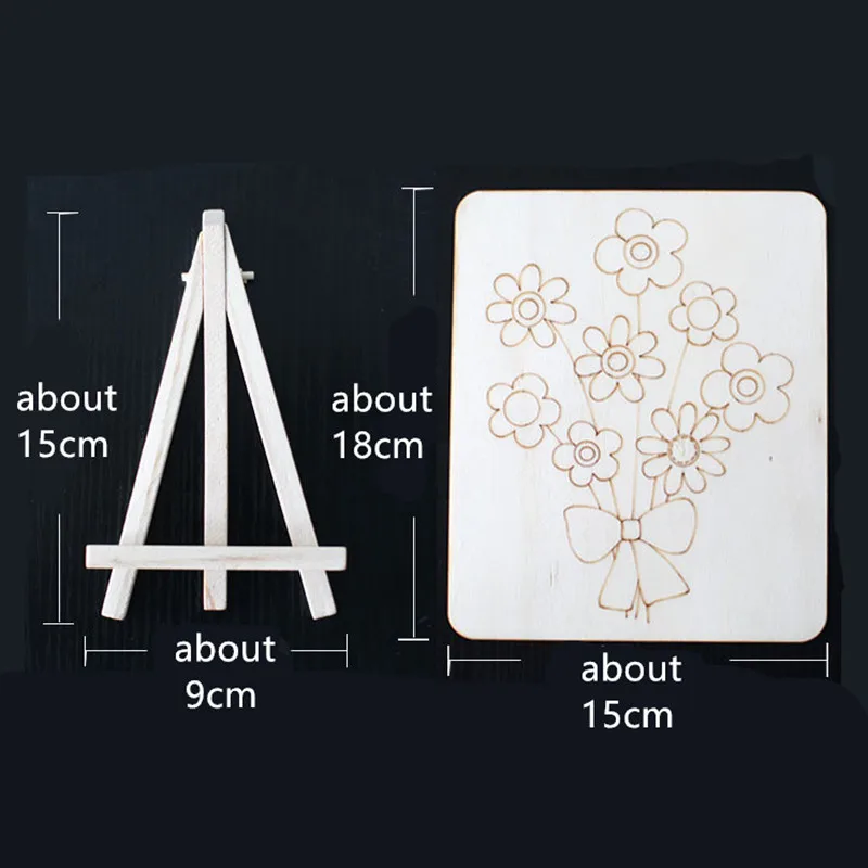 NEW 4Pcs Wooden frame Wood White Doodle board draw DIY Coloring Painting Children Handmade Craft Material Kindergarten Toys kids