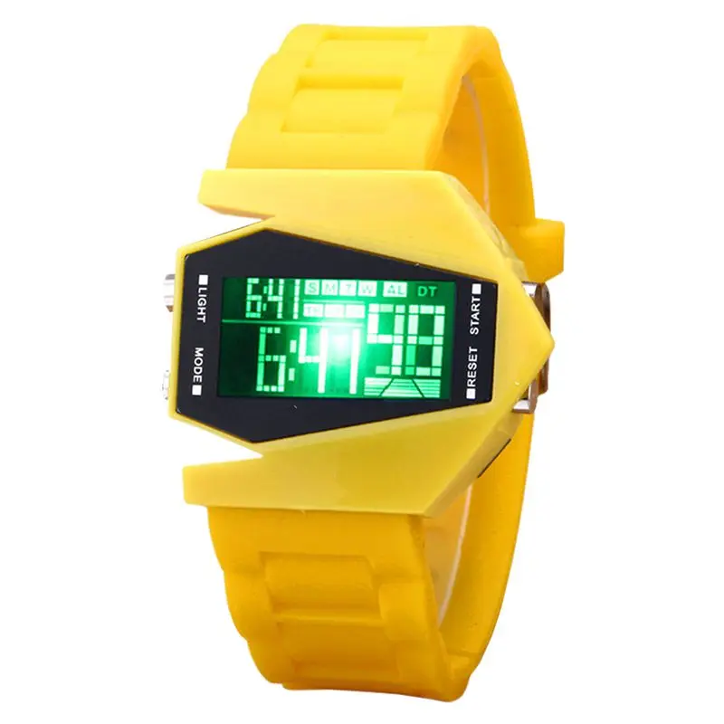 Горячие персональные светодиодный электронные часы для детей \'s спортивные смарт-шагомер lcd силиконовые многофункциональные модные тренды крутые - Цвет: Цвет: желтый