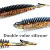 10Pcs Worm Paddle Tail soft bait 70mm 2g Jig Wobblers Fishing Lure Aritificial Double Color Silicone Bait Grubs Bass Pike Tackle ► Photo 3/6
