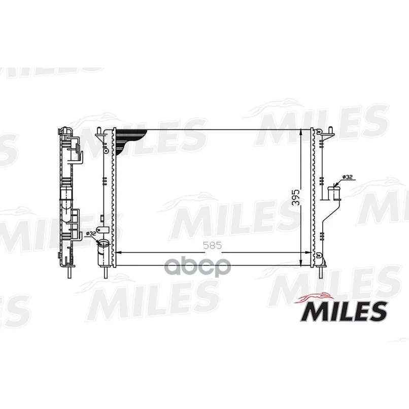 Радиатор Renault Duster/Logan/Sandero/ Lada Largus 1.2-1.6/1.5d A/C 09- Miles Acrm003 Miles арт. ACRM003