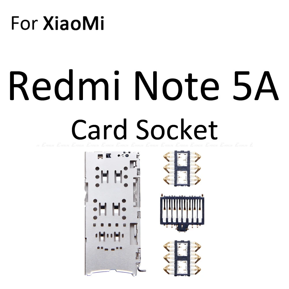 Гнездо для sim-карты Слот лоток ридер Держатель Разъем Micro SD адаптер контейнер для XiaoMi Redmi 5A Note 5A запасные части
