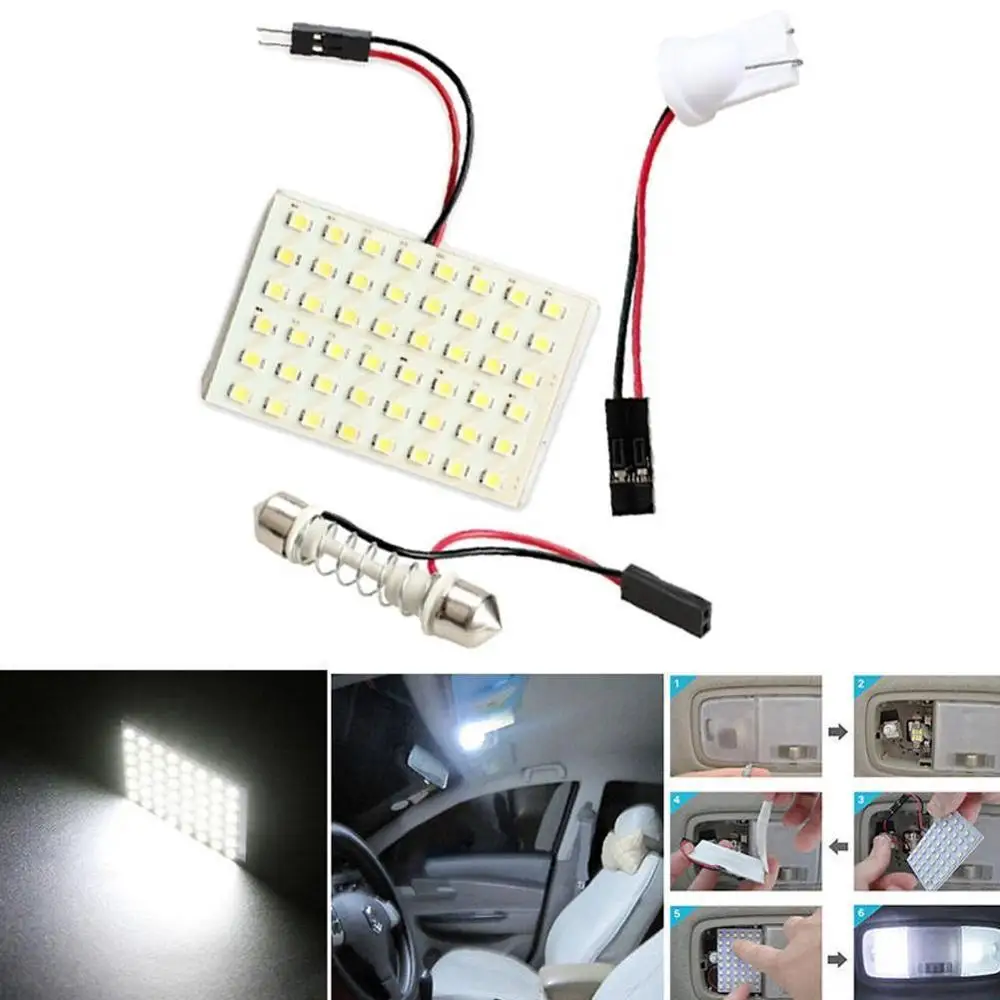 Светодиодная панель для чтения автомобиля 48 светодиодов 1210 smd с адаптером