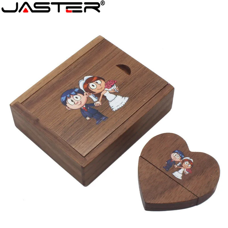 Wooden heart usb flash drives 4GB 8GB 16GB 32GB 64GB Wedding gift