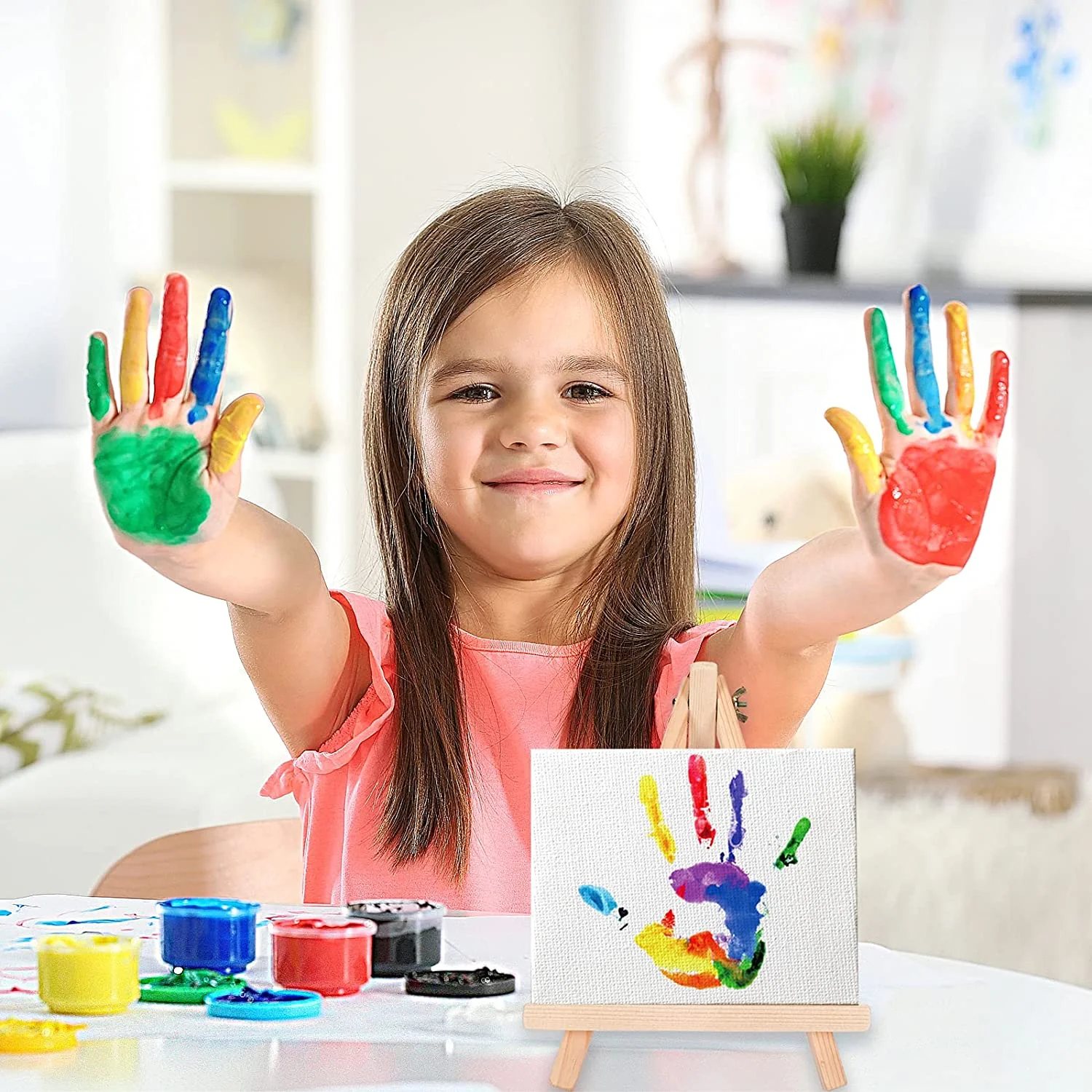 Cute 12/24pcs Artists Mini Easel With Mini Canvas Set Painting Craft DIY Drawing Small Table Easel Child Girl Gift