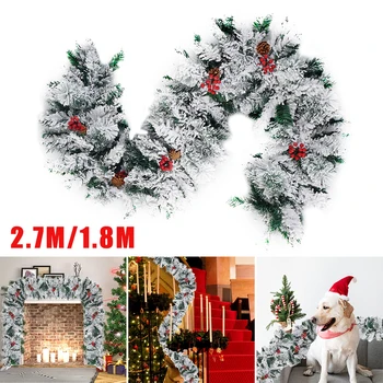 

Christmas Garland Home Party wreath decorations Wall Door Decor Tree Ornaments Pine cones Party Supplies hanging rattan garland